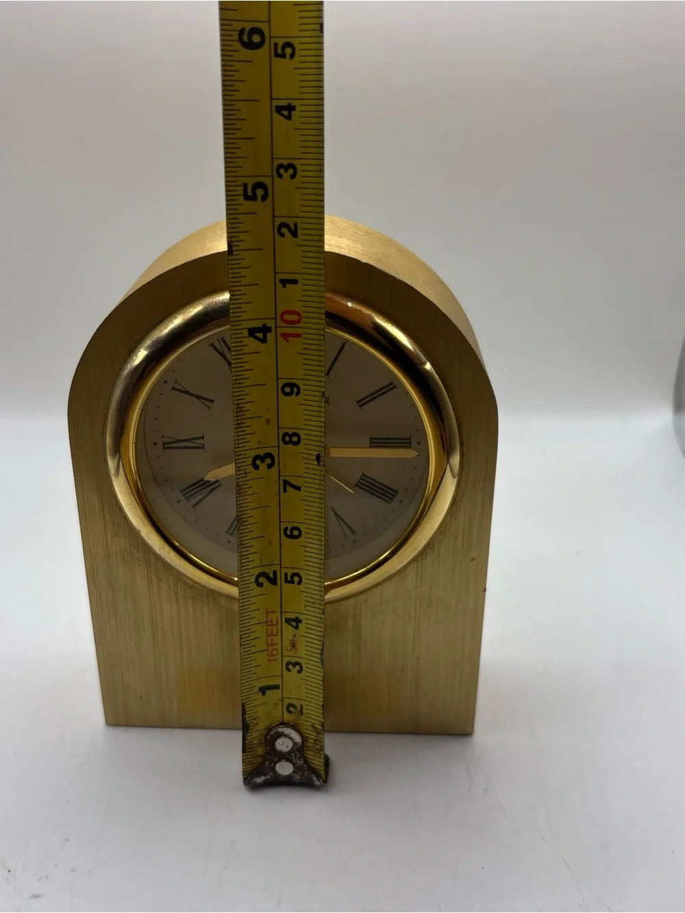Howard Miller 645-289 San Francisco Solid Aluminum Alarm Clock Brass Gold Finish